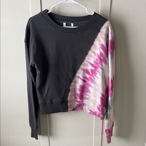 Women's Tie-Dye Sweatshirt - Black and Pink